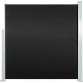 vidaXL Windscherm uittrekbaar 140x314 cm zwart
