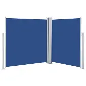 vidaXL Windscherm uittrekbaar 140x600 cm blauw