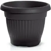 Prosperplast Plantenpot/bloempot Roma Garden - buiten/binnen - kunststof - antraciet - D25 x H25 cm - Plantenpotten