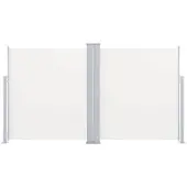 vidaXL Tuinscherm uittrekbaar dubbel 170x600 cm crème