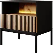 Meubella nachtkastje Legend zwart met lade 56cm hoog