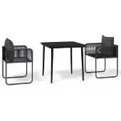 vidaXL 3-delige tuinset, zwart