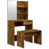 vidaXL Kaptafelset 74,5x40x141 cm gerookt eiken