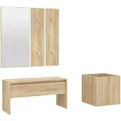 vidaXL Garderobe set bewerkt hout sonoma eiken