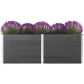 vidaXL Plantenbak verhoogd 250x50x91 cm HKC grijs
