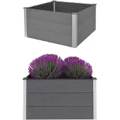 vidaXL Plantenbak verhoogd 100x100x54 cm HKC grijs