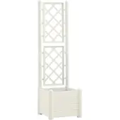 vidaXL Plantenbak met latwerk 43x43x142 cm PP wit