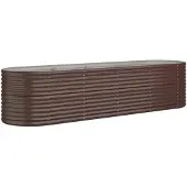 vidaXL Plantenbak 296x80x68 cm gegalvaniseerd staal bruin