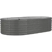 vidaXL Plantenbak 152x80x36 cm gegalvaniseerd staal grijs