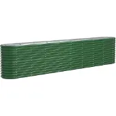vidaXL Plantenbak 332x40x68 cm gepoedercoat staal groen