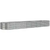 vidaXL Plantenbak 368x80x36 cm gegalvaniseerd staal zilverkleurig