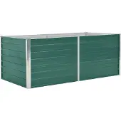 vidaXL Plantenbak verhoogd 160x80x45 cm gegalvaniseerd staal groen