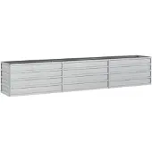 vidaXL Plantenbak verhoogd 240x40x45 cm gegalvaniseerd staal zilver
