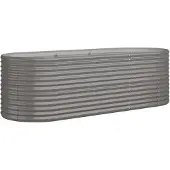 vidaXL Plantenbak 224x80x68 cm gegalvaniseerd staal grijs