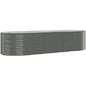 vidaXL Plantenbak 322x100x68 cm gegalvaniseerd staal grijs