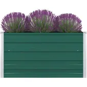 vidaXL Plantenbak verhoogd 100x100x45 cm gegalvaniseerd staal groen