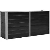 vidaXL - Plantenbak - verhoogd - 160x40x77 - cm - gegalvaniseerd - staal - antraciet