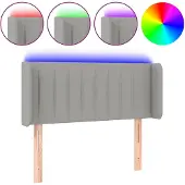 vidaXL Hoofdbord LED 93x16x78/88 cm stof lichtgrijs