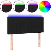 vidaXL Hoofdbord LED 80x5x78/88 cm stof zwart