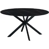 Dimehouse Ronde eettafel Yuna Ø150 cm marmerlook zwart