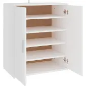 vidaXL Schoenenkast 60x35x70 cm bewerkt hout wit