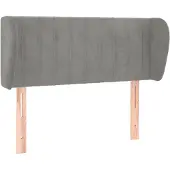 vidaXL Hoofdbord met randen 83x23x78/88 cm fluweel lichtgrijs