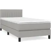 vidaXL Boxspring met matras stof lichtgrijs 80x200 cm