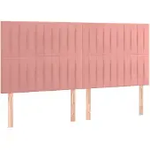 vidaXL Hoofdbord roze 180x5x118/128 cm fluweel