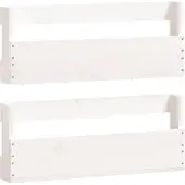 vidaXL Schoenenrekken 2 st 59x9x23 cm massief grenenhout wit