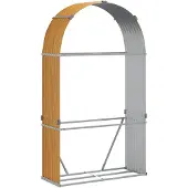 vidaXL Haardhoutopslag 120x45x210 cm gegalvaniseerd staal houtlook