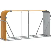 vidaXL Haardhoutopslag 180x45x100 cm gegalvaniseerd staal houtlook