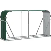 vidaXL Haardhoutopslag 234x45x100 cm gegalvaniseerd staal groen