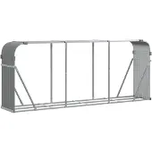 vidaXL Haardhoutopslag 234x45x100 cm gegalvaniseerd staal lichtgrijs
