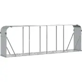 vidaXL Haardhoutopslag 300x45x100 cm gegalvaniseerd staal zilverkleur