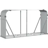 vidaXL Haardhoutopslag 180x45x100 cm gegalvaniseerd staal zilverkleur