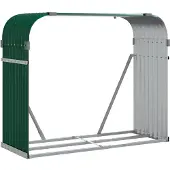 vidaXL Haardhoutopslag 120x45x100 cm gegalvaniseerd staal groen