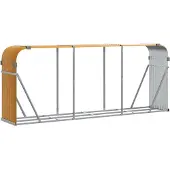 vidaXL Haardhoutopslag 234x45x100 cm gegalvaniseerd staal houtlook