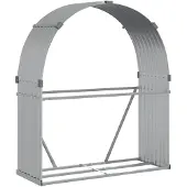 vidaXL Haardhoutopslag 120x45x140 cm gegalvaniseerd staal zilverkleur
