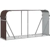 vidaXL Houtopslag, bruin, 180x45x100 cm, verzinkt staal