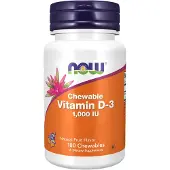 NOW,NOW Foods,NOW,NOW Foods Vitamine D-3 1000IU Chewable - 180 chewables