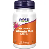 Now , Vitamine D-3, Hoog potentie, 2.000 IU, 120 zachte capsules