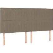 vidaXL Hoofdbord taupe 200x5x118/128 cm Stof