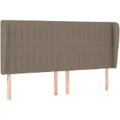 vidaXL Hoofdbord met randen 183x23x118/128 cm stof taupe