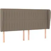 vidaXL Hoofdbord met randen 163x23x118/128 cm stof taupe