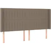 vidaXL Hoofdbord met randen 203x16x118/128 cm stof taupe