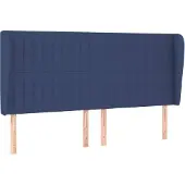 vidaXL Hoofdbord met randen 203x23x118/128 cm stof blauw