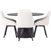 Ebuy24 Lanzo eethoek tafel mokka en 4 Rosie stoelen beige.