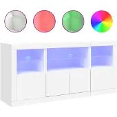 vidaXL Dressoir met LED-verlichting 142,5x37x67 cm wit