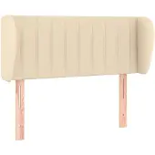 vidaXL Hoofdbord met randen 93x23x78/88 cm stof crèmekleurig