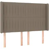 vidaXL Hoofdbord met randen 147x16x118/128 cm stof taupe
